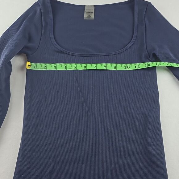SUNDAY BEST -779 Aritzia Delta Sinch Seamless Long Sleeve Ribbed Dress Navy M - Picture 9 of 9
